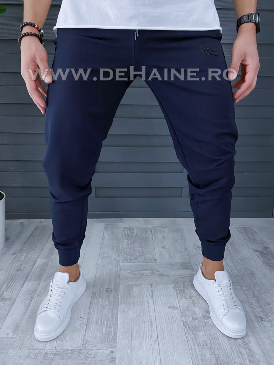 Pantaloni de trening conici bleumarin A9567 O3-2